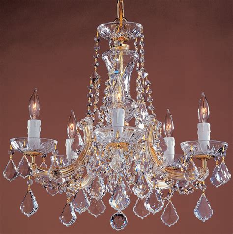 Crystorama 4476 Gd Cl Mwp Maria Theresa 5lt Gold Chandelier Lighting