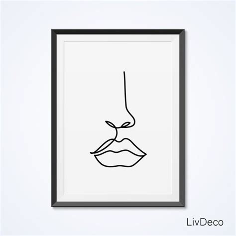 Linear vector faces set, single line drawings, feminine abstract illustrations, abstractions printable one line posters, wall art, branding, logo design. Abstract One Line Face Printable Art, Minimalist and ...