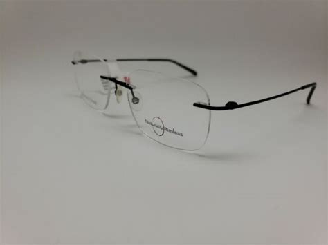 Brand New Naturally Rimless Nr370 Navy Eyeglasses Rx Frames 53 18 140