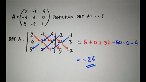 Contoh Soal Determinan Matriks Ordo 3X3 Dan Pembahasannya