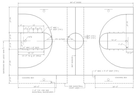 Basketball Court Drawing Plan In Dwg File Cadbull