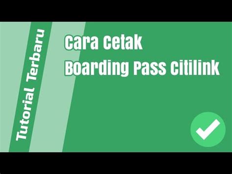 Cara Cetak Boarding Pass Citilink YouTube