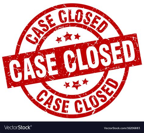 Case Closed Round Red Grunge Stamp Royalty Free Vector Image