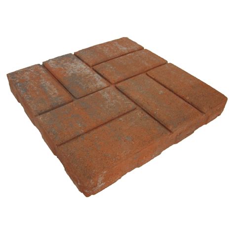 Weathered Brickface Red Concrete Patio Stone Common 16 In X 16 In