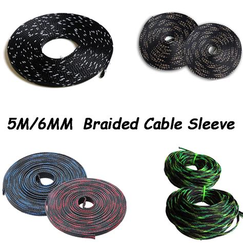 Insulation Braided Sleeve 5m 6mm Tight Pet Expandable Spiral Wrapping