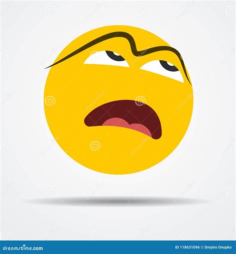 Isolated Oh My God Emoticon In A Flat Design Stock Illustration