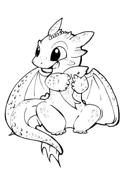 Dragón Kawaii Para Colorear Imprimir E Dibujar Coloringonlycom