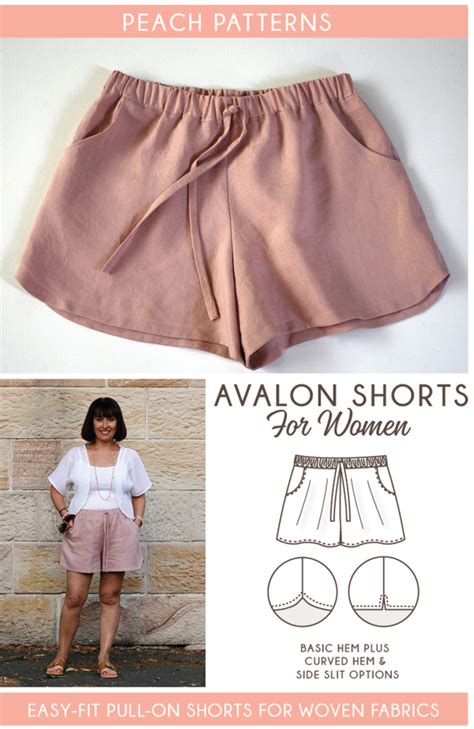 All part of the beginner's guide to sewing knit apparel. Avalon Shorts PDF Sewing Pattern for Women - Peach Patterns