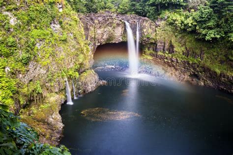 Rainbow Falls Hawaii Stock Photo Image 57775050