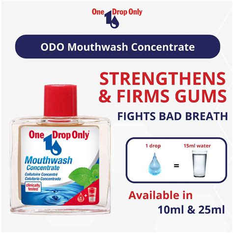 one drop only antibacterial mouthwash concentrate prevents bad breath