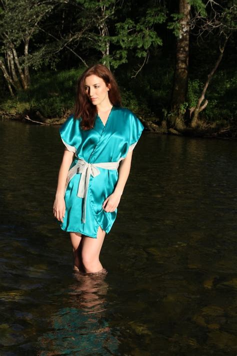 Emerald Silk Robe Morning Robe Morning Gown Silk By Evelinaapparel