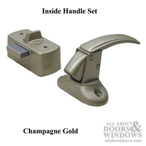 Interior Storm Door Handle And Deadbolt Champagne Gold