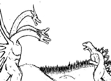 Ghidorah Color Page Coloring Pages King Ghidorah Coloring Pages The Best Porn Website