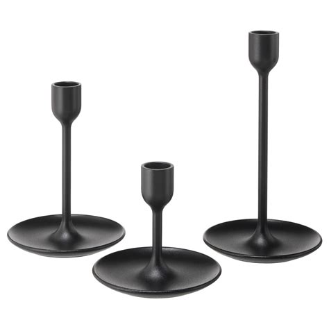 Fulltalig Candlestick Set Of 3 Black Ikea