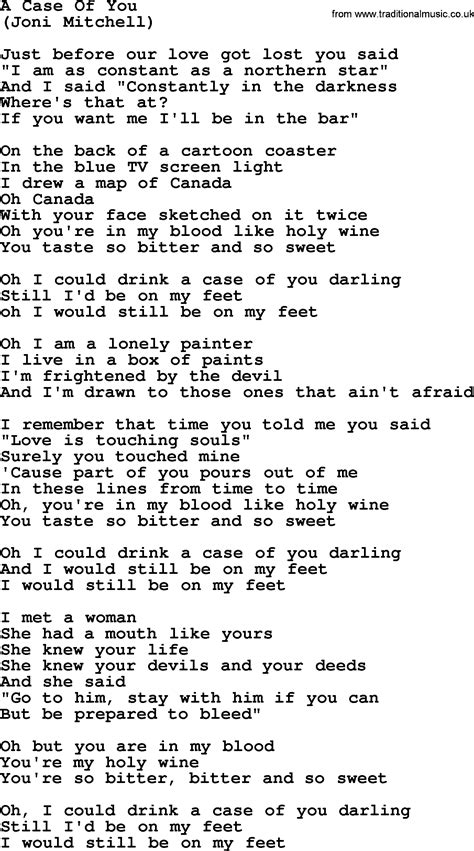A Case Of You By The Byrds Lyrics With Pdf