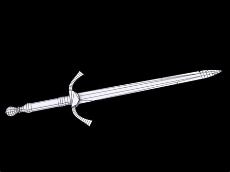 3d Worn Medieval Sword