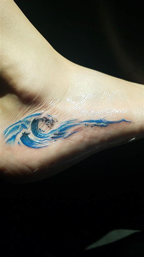 Wave Tattoo With Color Wave Tattoo Foot Foot Tattoos Tattoos