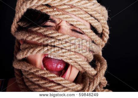 Tied Woman Screaming Image Photo Free Trial Bigstock