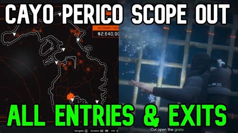 Gta 5 Cayo Perico Heist Scope Out All Entry And Exit Points Drainage