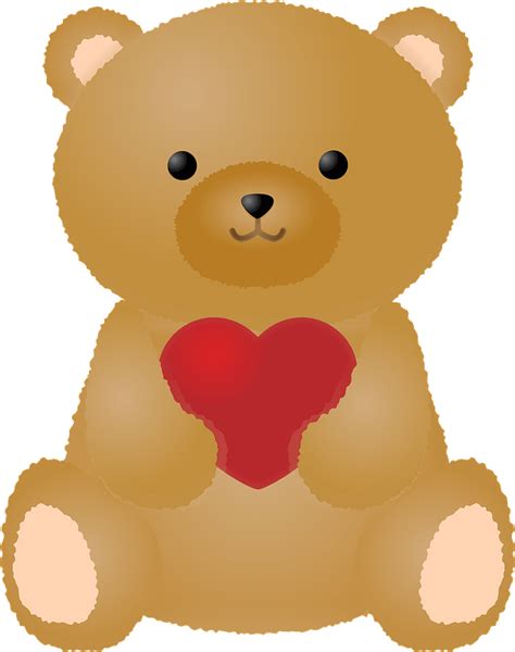 Teddy Bear Is Holding A Red Heart Clipart Free Download Transparent