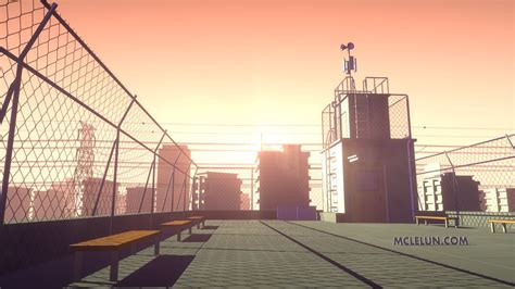 3d Anime School Rooftop By Mclelun On Deviantart Anime Backgrounds