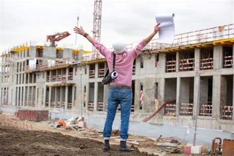 Architect At A Construction Site Celebrate After Construction Project