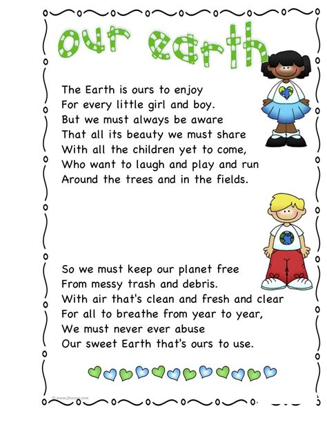Poem Earth Day Lyrics Lyricsthoughtcom