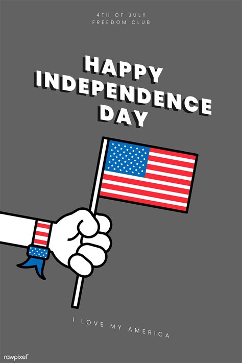 Download Premium Vector Of Happy American Independence Day Poster