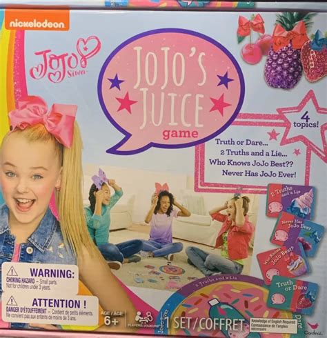 Jojos Juice Trivia Card Board Game Jojo Siwa Truth Or Dare Nickelodeon