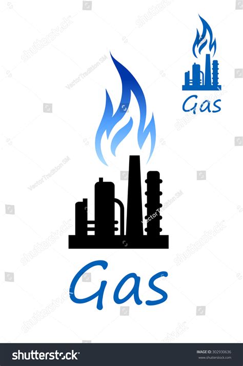 Natural Gas Extraction Oil Refinery Factory Stock Vector Royalty Free