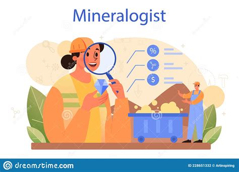 Mineralogist Concept Professional Scientist Studying Natural Stone