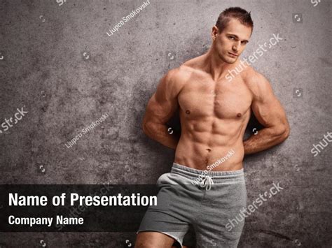 Muscular Shirtless Hunk Powerpoint Template Muscular Shirtless Hunk
