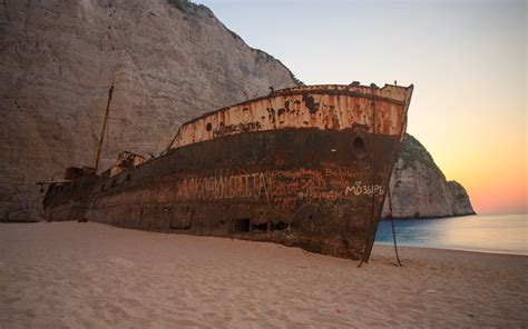 Navagio Beach Der Weltberühmte Strand Von Zakynthos Mit Schiffswrack