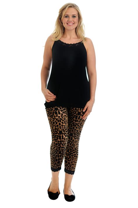 New Ladies Leggings Plus Size Womens Trousers Cropped