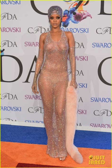 rihanna stuns in completely sheer dress at cfda awards 2014 2014 cfda fashion awards rihanna