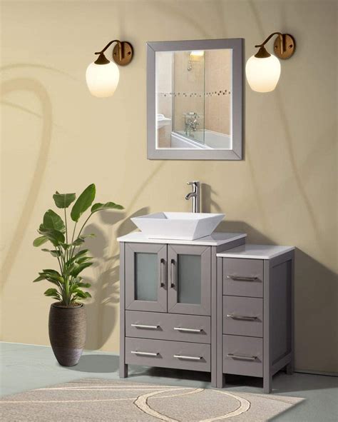 Vanity Art 36 Inches Single Sink Bathroom Vanity Compact Set 1 Shelf 5