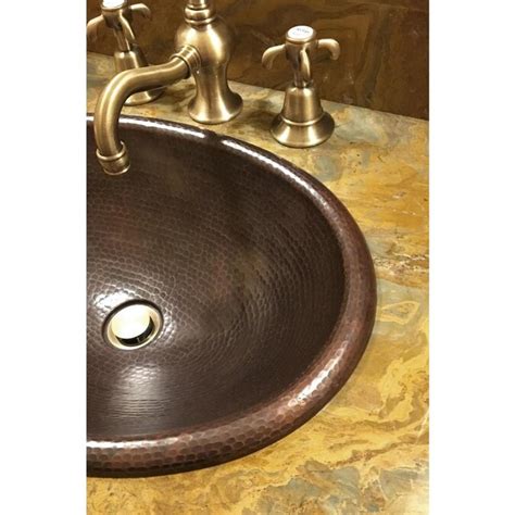 Premier Copper Products Oil Rubbed Bronze Copper Drop In Oval Bathroom Sink 17 In X 13 In In