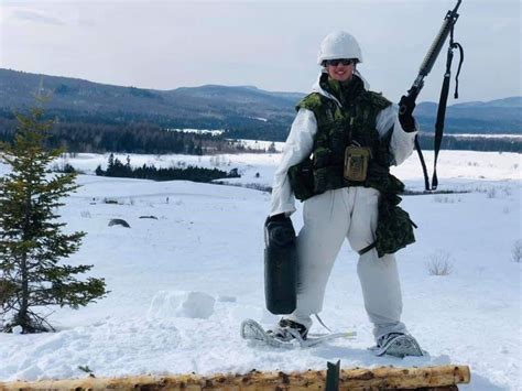 Canadian Forces Soldier During Winter Trench Training In 2019
