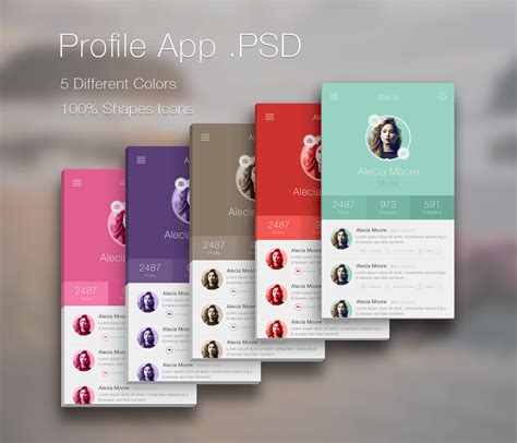 Here the layout shapes the overall design. Clean iPhone Profile .App(PSD)