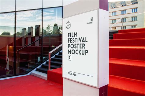 film festival poster mockup psd