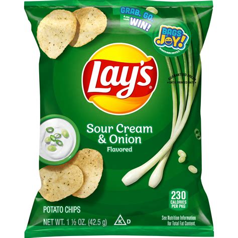 Lays Sour Cream And Onion Flavored Potato Chips Smartlabel