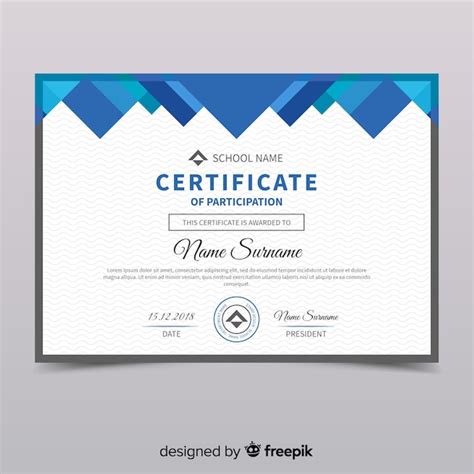Premium Vector Certificate Of Participation Template