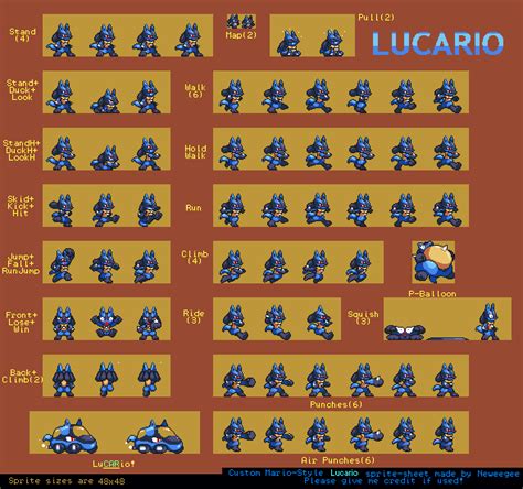 Lucario Spritesheet By Neoweegee On DeviantArt