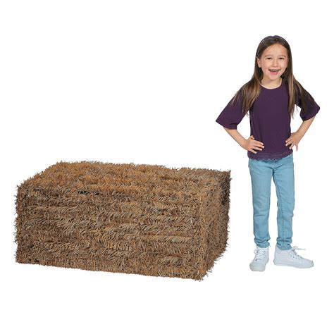 Collapsible Faux Hay Bale Home Decor 1 Piece