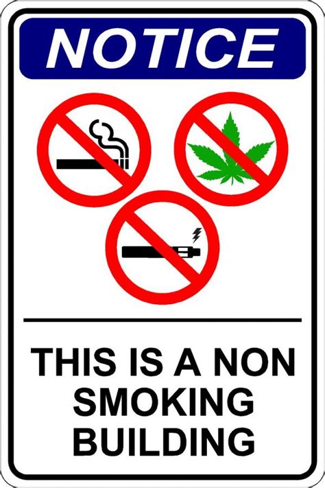 No Smoking Building Onsite Signs
