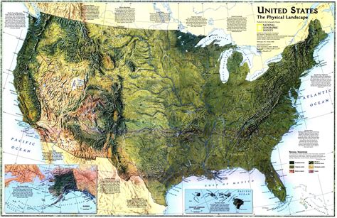 United States The Physical Landscape Map By National Geographic In X By