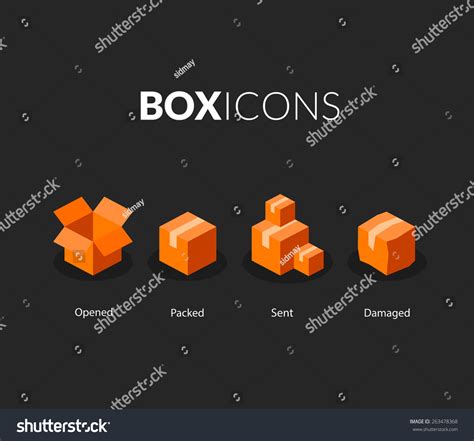 Box Logo Template Flat Icons Vector Stock Vector Royalty Free 263478368