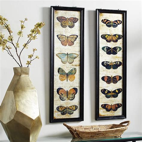 Framed Butterfly Wall Art Set Of 2 Framed Butterfly Wall Art