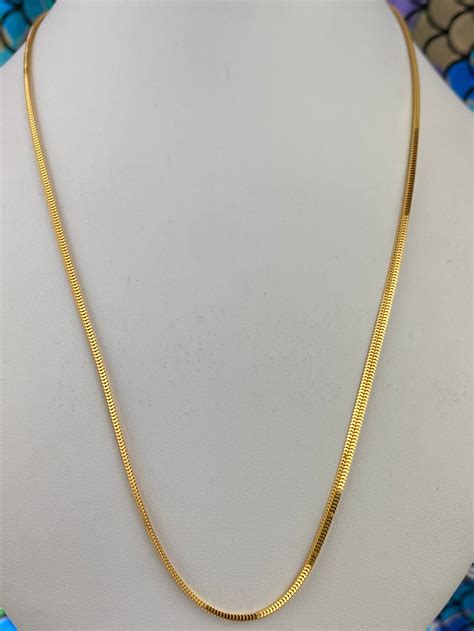22k Chain Solid Gold Ladies Flat Omega Snake Design C0418 Royal Dubai