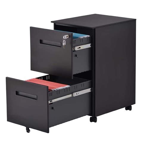 2 Drawer Rolling File Cabinets Office Lockable Anti Tilt Filing